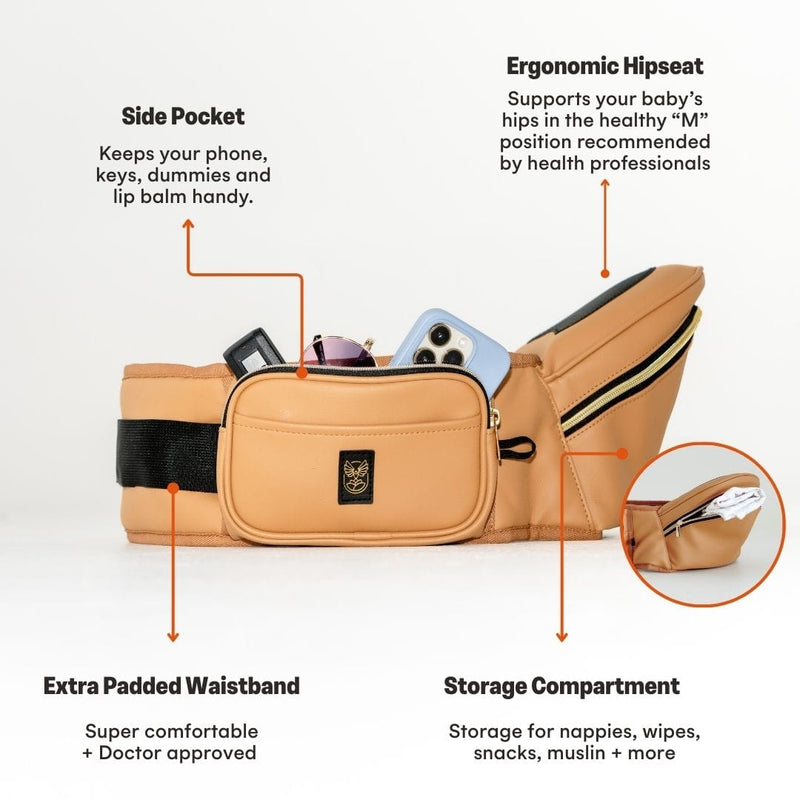 HipSurfer Hip Carrier - Tan Vegan Leather