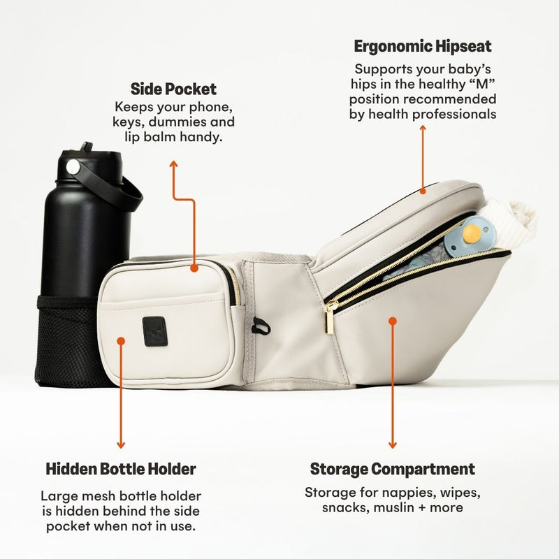 HipSurfer Hip Carrier - Taupe Vegan Leather